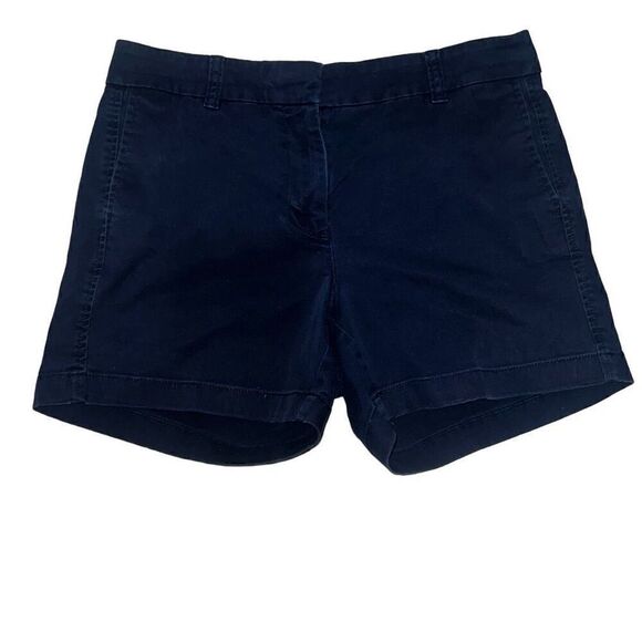 J. Crew 5" Stretch Chino Short Navy Pockets Slight Stretch Classic Sz 4 - Picture 2 of 7